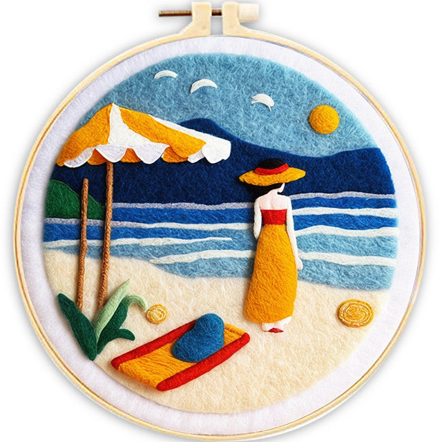 Nadelfilzen Needle Felting - Frau am Strand