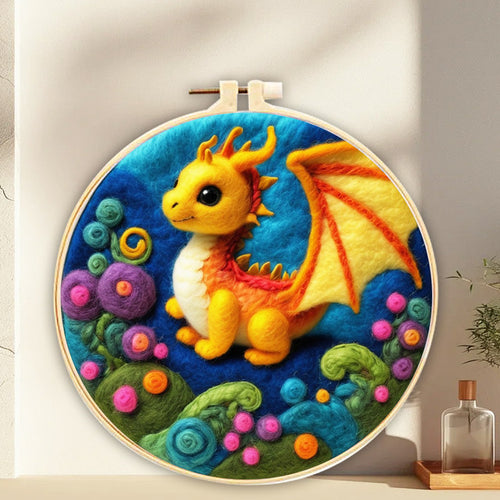 Nadelfilzen Needle Felting - Gelber Babydrache