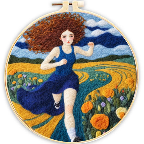 Nadelfilzen Needle Felting - Mädchen am Fluss