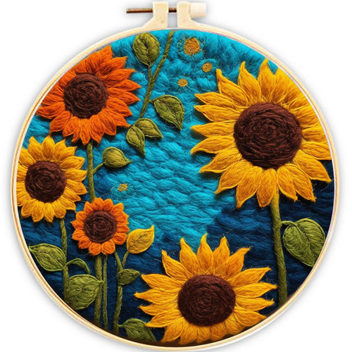 Nadelfilzen Needle Felting - Feld von Sonnenblumen