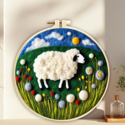 Nadelfilzen Needle Felting - Schafe mit Löwenzahn