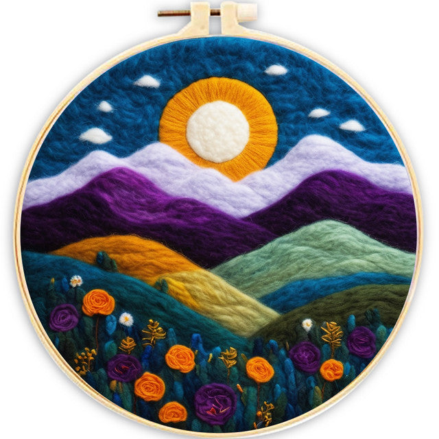 Nadelfilzen Needle Felting - Bunte Gebirgskette