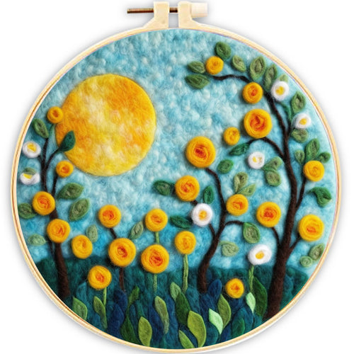 Nadelfilzen Needle Felting - Sonne über Blumen