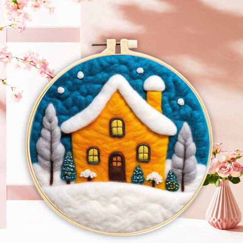 Nadelfilzen Needle Felting - Gelbes Winterheim