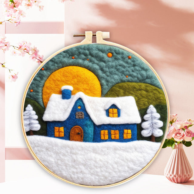 Nadelfilzen Needle Felting - Blaues Winterheim