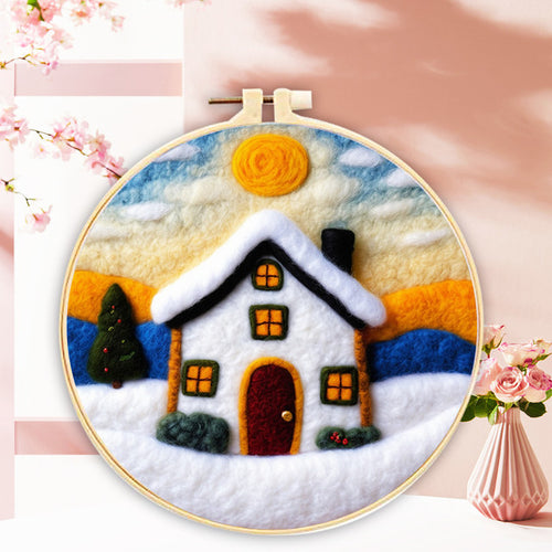 Nadelfilzen Needle Felting - Weißes Winterheim