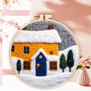 Nadelfilzen Needle Felting - Haus im Winter