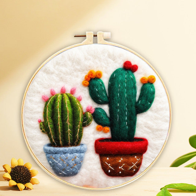 Nadelfilzen Needle Felting - Kakteen-Duo