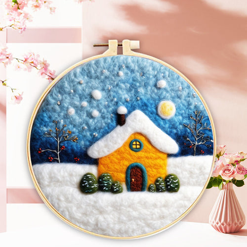 Nadelfilzen Needle Felting - Schneebedecktes Haus