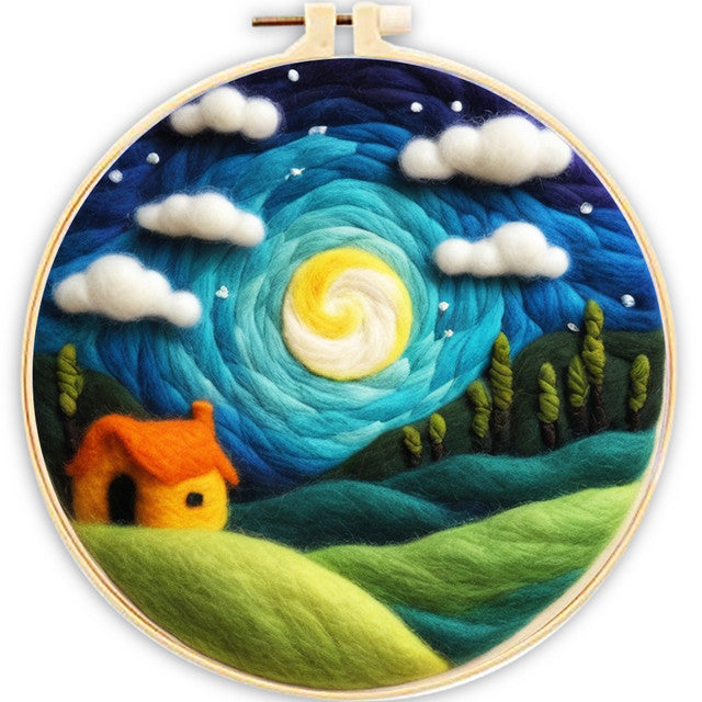 Nadelfilzen Needle Felting - Feld am Abend