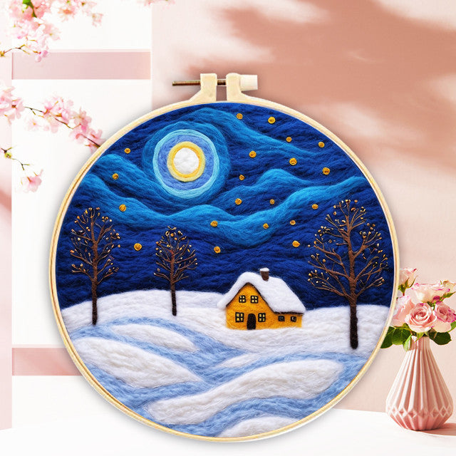 Nadelfilzen Needle Felting - Zuhause in einem Schneefeld