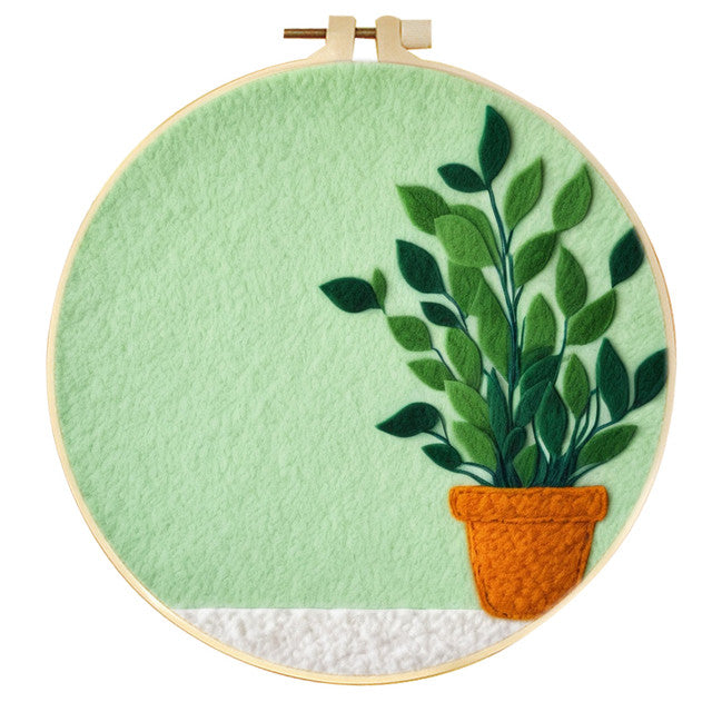 Nadelfilzen Needle Felting - Topfpflanze an der Seite