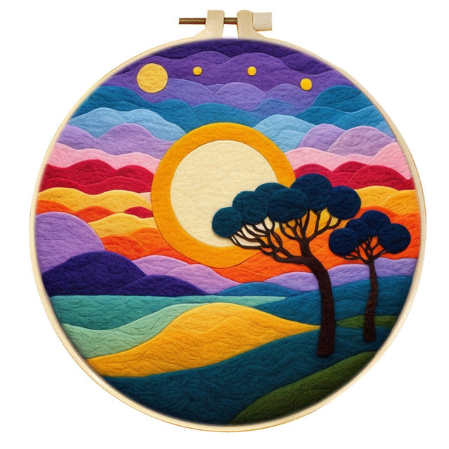 Nadelfilzen Needle Felting - Bunter Sonnenuntergang
