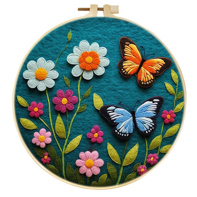 Nadelfilzen Needle Felting - Schmetterlinge und Gänseblümchen