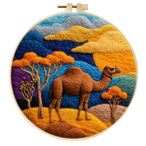 Nadelfilzen Needle Felting - Kamel unter Bäumen