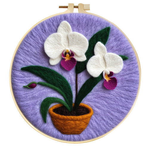 Nadelfilzen Needle Felting - Weiße Orchideen