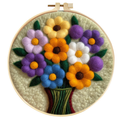 Nadelfilzen Needle Felting - Gänseblümchen in einer Vase