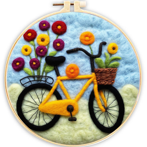 Nadelfilzen Needle Felting - Gelbes Fahrrad