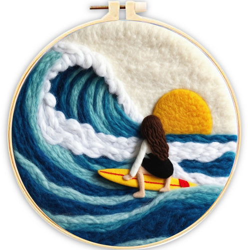 Nadelfilzen Needle Felting - Surfer Sonnenuntergang