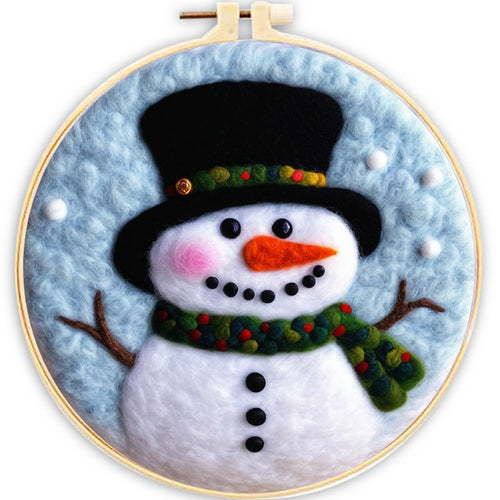 Nadelfilzen Needle Felting - Breiter Schneemann