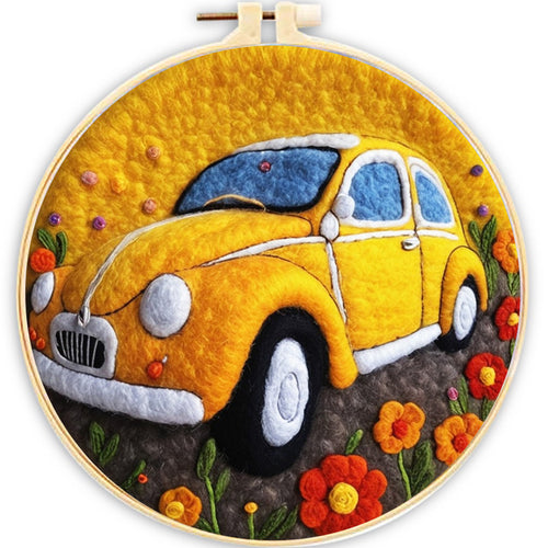 Nadelfilzen Needle Felting - Gelbes Auto