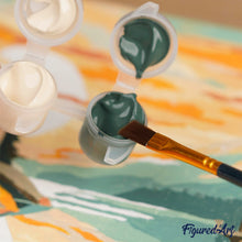 Laden Sie das Bild in den Galerie-Viewer, Mini Malen nach Zahlen mit Rahmen - Fantasie Lama mit Blumen