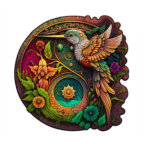 2D Holzpuzzle – Wilder Kolibri
