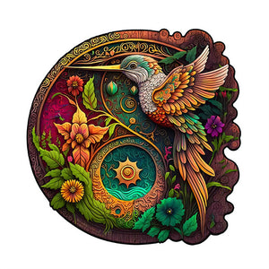 2D Holzpuzzle – Wilder Kolibri