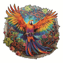 Laden Sie das Bild in den Galerie-Viewer, 2D Holzpuzzle – Papagei im Flug