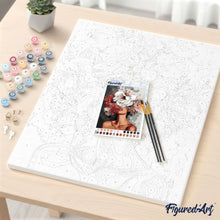 Laden Sie das Bild in den Galerie-Viewer, Malen nach Zahlen für Erwachsene | Vier Katzen und ein Schmetterling | Figured'Art