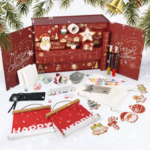 Laden Sie das Bild in den Galerie-Viewer, Malen nach Zahlen Adventskalender 2025 - Frohe Weihnachten (Rot - 12 Türchen) Figured&#39;Art