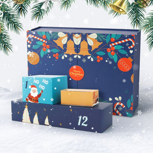 Malen nach Zahlen Adventskalender 2025 - Fröhlich & Festlich (Blau - 12 Türchen)