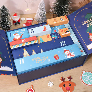 Malen nach Zahlen Adventskalender 2025 - Fröhlich & Festlich (Blau - 12 Türchen)
