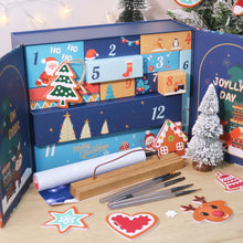 Laden Sie das Bild in den Galerie-Viewer, Malen nach Zahlen Adventskalender 2025 - Fröhlich &amp; Festlich (Blau - 12 Türchen)