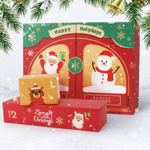 Malen nach Zahlen Adventskalender 2025 - Fröhlich & Festlich (Rot - 12 Türchen)