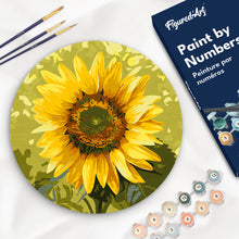 Laden Sie das Bild in den Galerie-Viewer, Malen nach Zahlen auf Holzscheibe - Sonnenblume