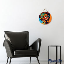 Laden Sie das Bild in den Galerie-Viewer, Malen nach Zahlen auf Holzscheibe - Afrikanische Königin Pop Art