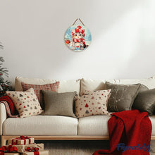 Laden Sie das Bild in den Galerie-Viewer, Malen nach Zahlen auf Holzscheibe - Niedliche Katze mit rotem Schal