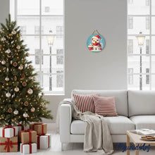Laden Sie das Bild in den Galerie-Viewer, Malen nach Zahlen auf Holzscheibe - Weihnachtswelpe