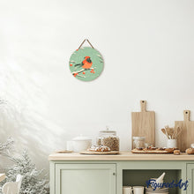 Laden Sie das Bild in den Galerie-Viewer, Malen nach Zahlen auf Holzscheibe - Winterlicher Rotkehlchen