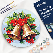 Laden Sie das Bild in den Galerie-Viewer, Malen nach Zahlen auf Holzscheibe - Weihnachtsglocken
