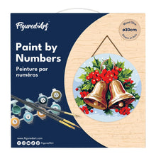 Laden Sie das Bild in den Galerie-Viewer, Malen nach Zahlen auf Holzscheibe - Weihnachtsglocken