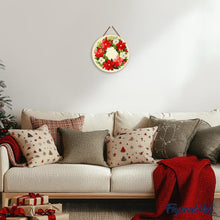 Laden Sie das Bild in den Galerie-Viewer, Malen nach Zahlen auf Holzscheibe - Blumiger Weihnachtskranz