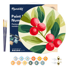 Laden Sie das Bild in den Galerie-Viewer, Malen nach Zahlen auf Holzscheibe - Preiselbeeren