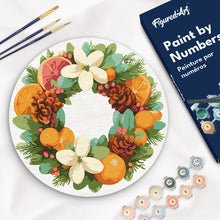 Laden Sie das Bild in den Galerie-Viewer, Malen nach Zahlen auf Holzscheibe - Kiefer- und Zitruskranz