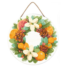 Laden Sie das Bild in den Galerie-Viewer, Malen nach Zahlen auf Holzscheibe - Kiefer- und Zitruskranz