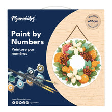 Laden Sie das Bild in den Galerie-Viewer, Malen nach Zahlen auf Holzscheibe - Kiefer- und Zitruskranz