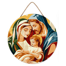 Laden Sie das Bild in den Galerie-Viewer, Malen nach Zahlen auf Holzscheibe - Heilige Familie