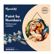 Laden Sie das Bild in den Galerie-Viewer, Malen nach Zahlen auf Holzscheibe - Heilige Familie