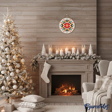 Laden Sie das Bild in den Galerie-Viewer, Malen nach Zahlen auf Holzscheibe - Winter-Mandala